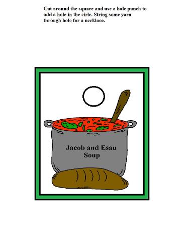 Esau and Jacob Necklace Tempalte Crafts