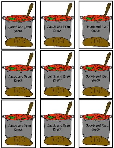 Jacob and Esau Snack Template For Sunday School