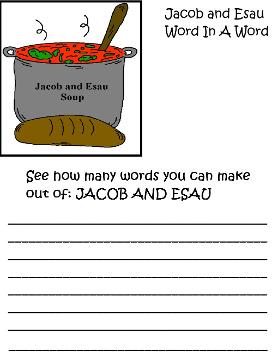 Jacob and Esau Word In Word Activity Page by Church House Collection