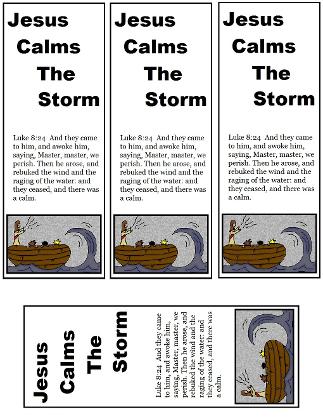 Jesus Calms The Storm Sunday School Lesson PLan for Kids by Church House Collection© Free Printable Bookmark