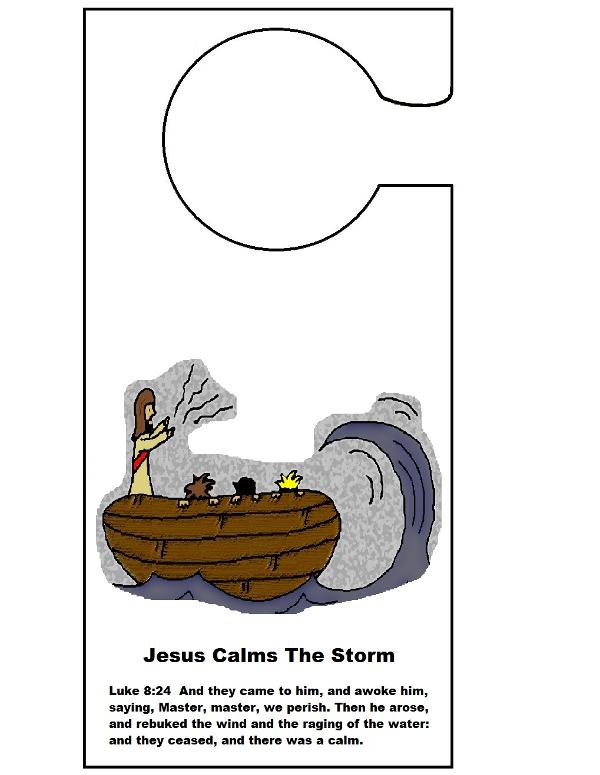 Jesus Calms The Storm Doorknob Hanger Craft