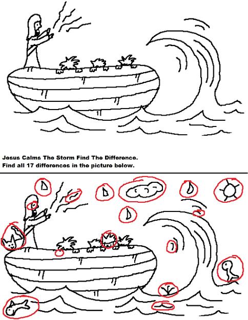 Jesus Calms The Storm Find The Difference Answer Key