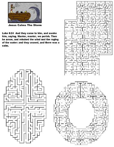 Jesus Calms The Storm Free Printable Maze for Kids in Sunday School by Church House Collection©