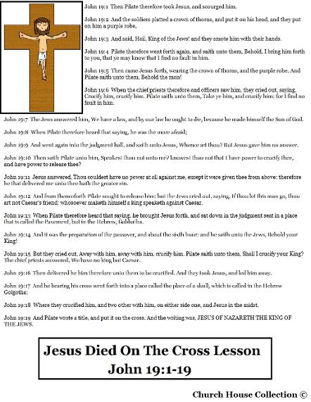 Jesus died on a cross sunday school lesson