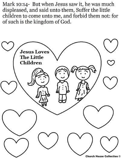 Jesus Loves The Little Children Coloring Page