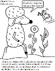 Sheep Coloring Page. John 15:15 Bible Sunday School Coloring Page for kids.