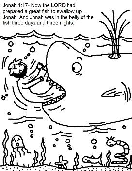 Jonah and the whale coloring pages