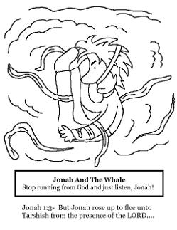 Jonah and the whale coloring pages