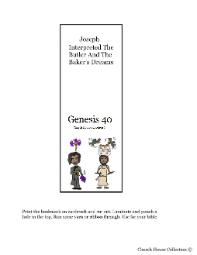 Joseph Interprets Butler and baker's dreams bookmark