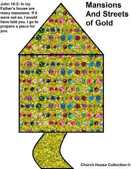 Mansions and streets of gold clipart picture image