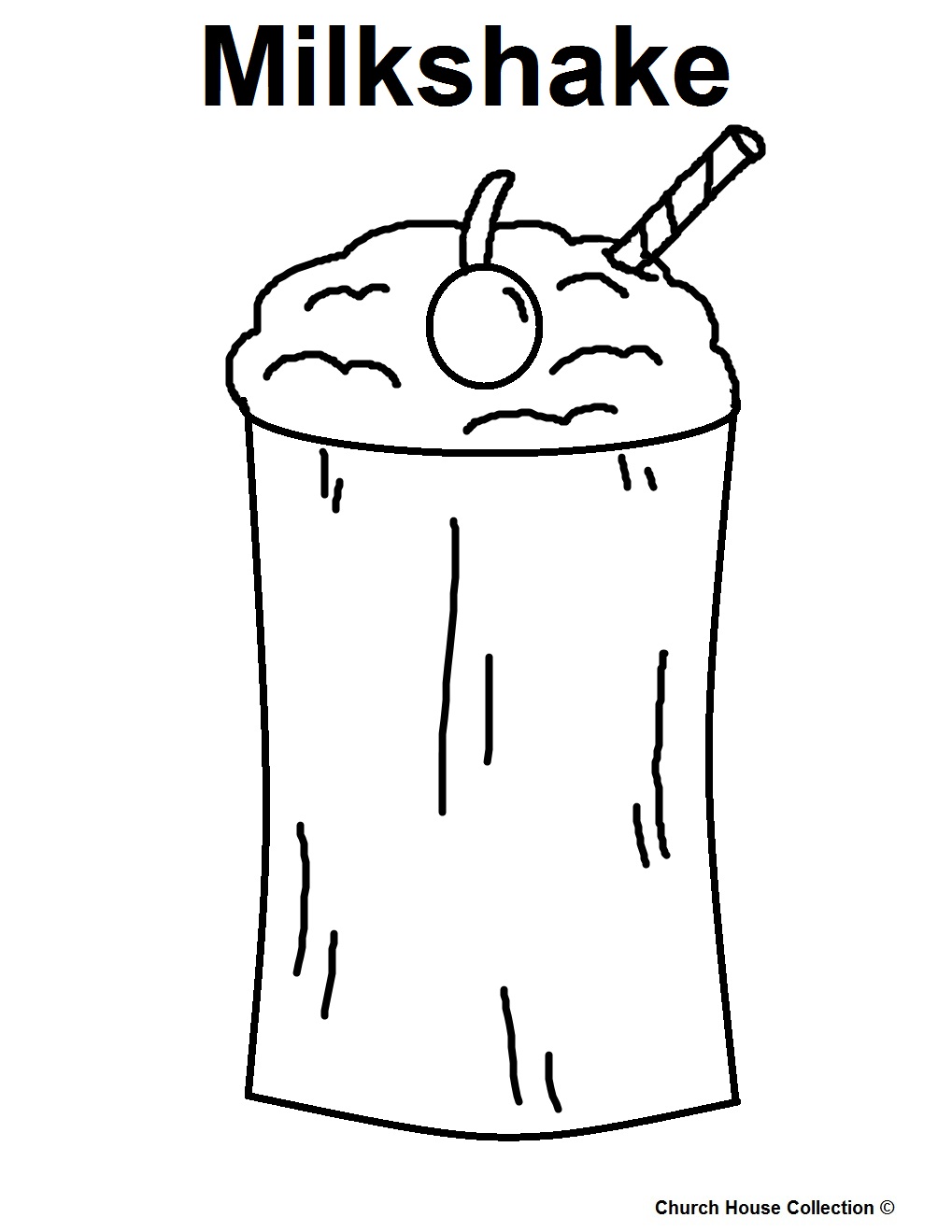 Milkshake Coloring Page.