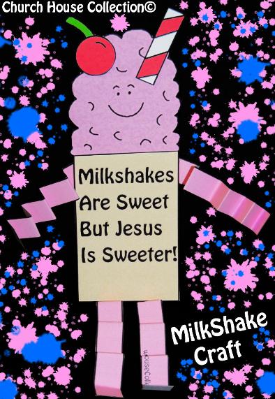 Valentine's Day Milkshake Cutout Sunday School Crafts or School Kids