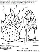 Moses and the burning bush coloring page