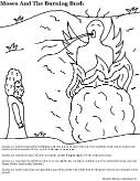 Moses and the burning bush coloring page