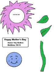 Mother's Day Flower Cut out for Kids Honor Thy Father and Mother Matthew 19:19
