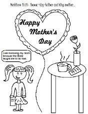 Mother's Day Coloring Page for Sunday School by Church House Collection©