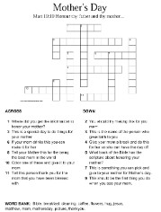 Mother's day Honor Thy Father and thy mother Crossword Puzzle