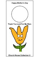 Mother's Day Flower Thank You Lord for my mom doorknob hanger template