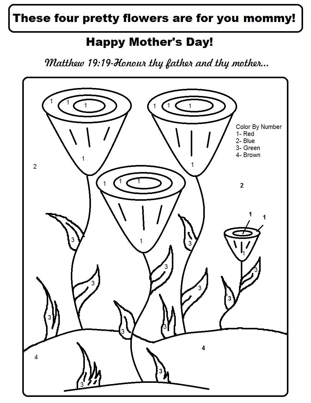 Mother s Day Color By Number Mother s Day Coloring Pages