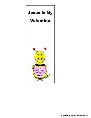 My heart belongs to Jesus bookmarks Happy Valentine's Day Bee For Sunday school or Children's Church