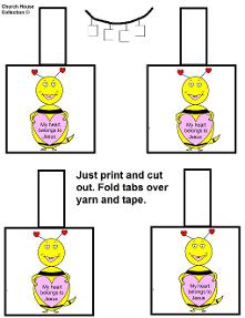 My heart belongs to Jesus Valentine Bee Necklace Craft template