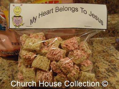 My  heart belongs to Jesus valentine bee snack for kids- Strawberry cream mini spooners cereal ziplock bag template