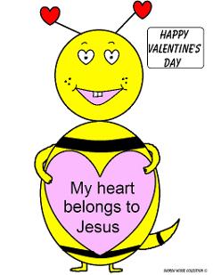 My heart belongs to Jesus Happy valentine's day bee for Sunday school or children's church