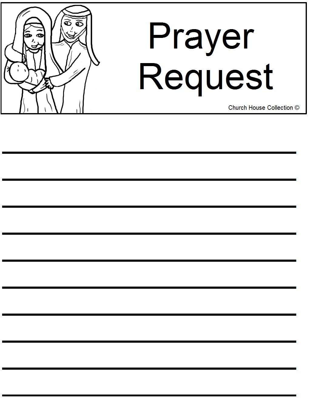 Nativity Prayer Request Sheet