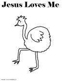 Jesus loves me coloring pages- Ostrich coloring pages for kids