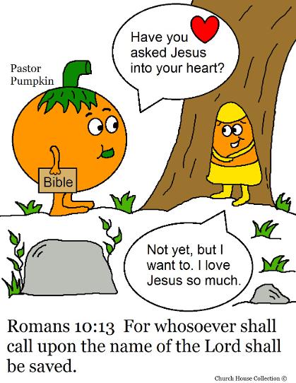 Pastor Pumpkin And Candy Corn Romans 10:13 Coloring Page for Sunday school Children's Church Fall Coloring Sheets