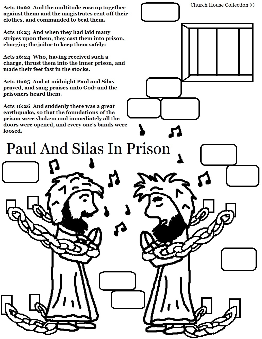 paul and silas childrens bible coloring pages