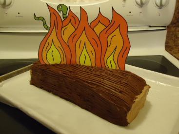 Paul Bitten By A Viper Log Fire Cake
