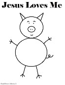 Jesus Loves Me Coloring pages- Pig coloring pages for kids