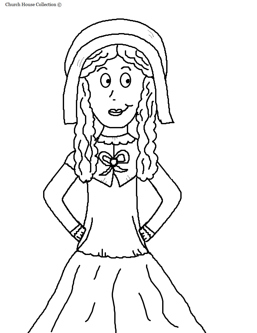 Pilgrim Girl Coloring Page