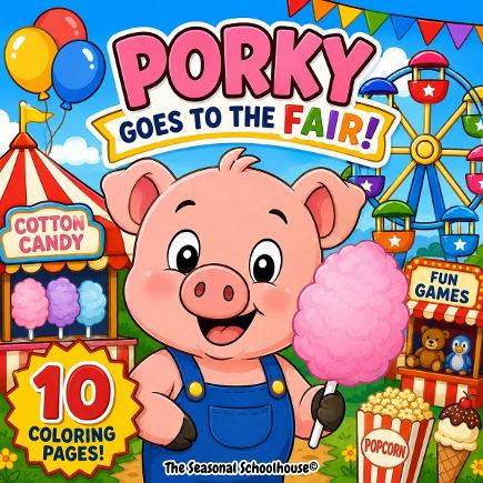 10 Porky Goes To The Fair Coloring Pages Bundle