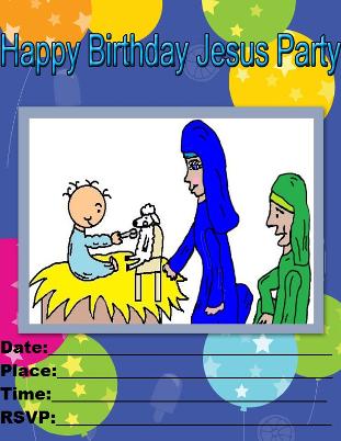 Printable Happy Birthday Jesus Invitations