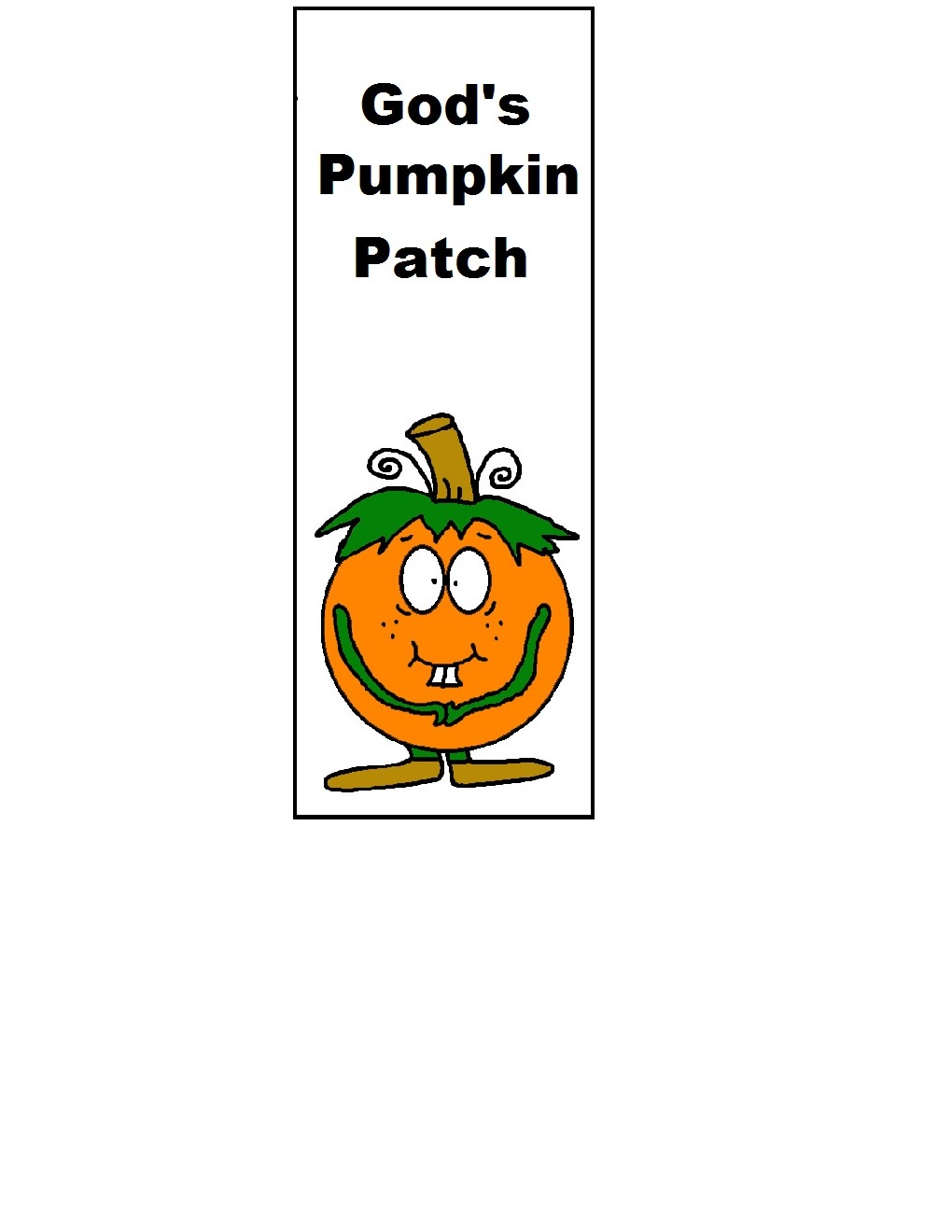 God's Pumpkin Patch Bookmark Printable Cutout Template By Church Hosue Collection- Gods Pumpkin Patch- Free Printable Sunday School Bookmarks For Kids