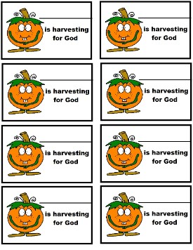 Pumpkin Harvesting For God Name Tags