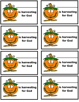 Pumpkin Harvesting For God Name Tags