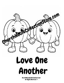 Pumpkin Love One Another Coloring Page for Preschool Kids