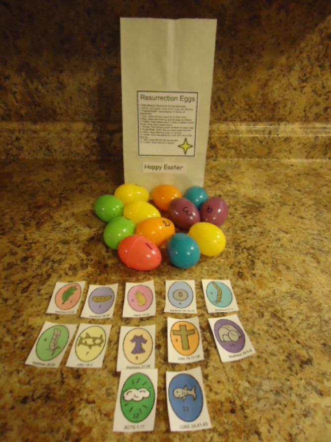 Resurrection Eggs Craft for Kids in Sunday school or Children's Church. Free Easter Resurrection Eggs printables for small kids.