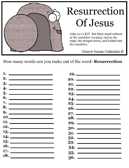  How Many Words Can You Make Out Of Resurrection
