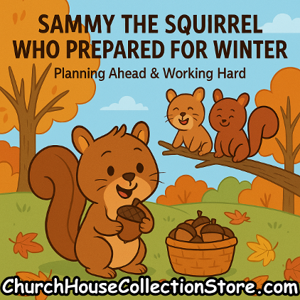 Sammy the Squirrel Who Prepared for Winter Lesson Acorn Fall Autumn Preschool Toddler Lessons by ChurchHouseCollectionStore.com The Seasonal Schoolhouse