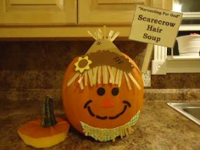 Scarecrow Hair Soup- Harvesting For God- Pumpkin Filled With Chicken Noodle Soup- Fall Festival Food Snack Ideas For Kids