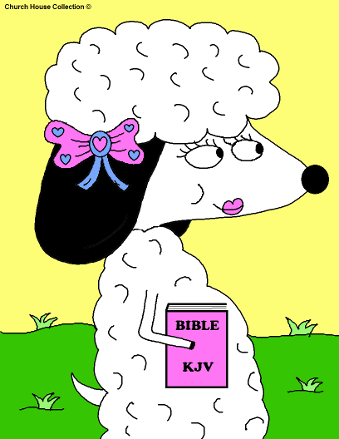 Sheep With Pink Bow Holding Pink Bible Coloring Page for Kids in Sunday School or Childrens Church