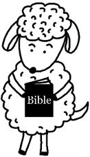 Easter Sunday School Clip Art | Church House Collection | Easter Sheep Holding A Bible Clipart Picture Black And White Cartoon Clip Art | Easter Clipart For Sunday School