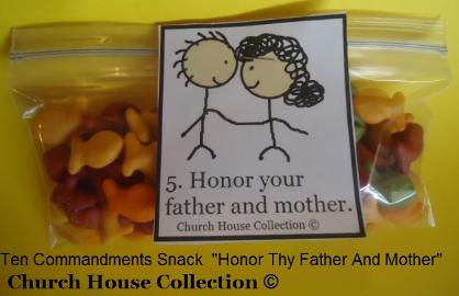 Ten Commandments Snacks Honor thy father and mother snacks