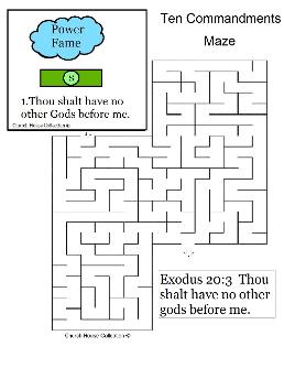 Ten Commandments Thou Shalt have no other gods before me maze