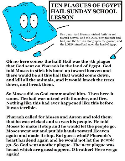 The Ten Plagues of Egypt Hail Sunday school Lesson