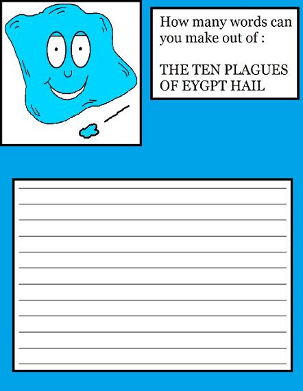 The Ten Plagues of Egypt Hail Word In a Word Activity Sheet for Kids